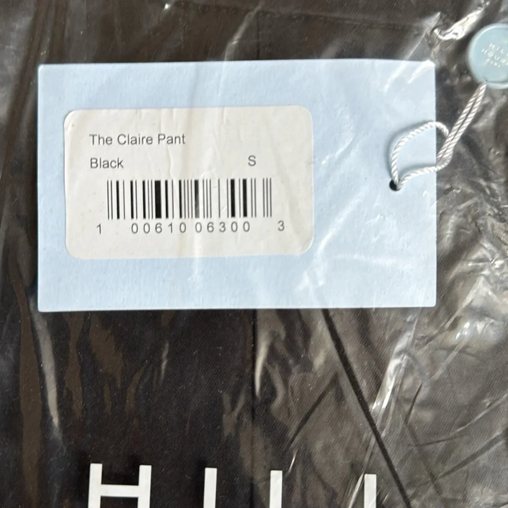 NWT Hill House The Claire Pant in Black Mid-Rise Slight Stretch Size Small
